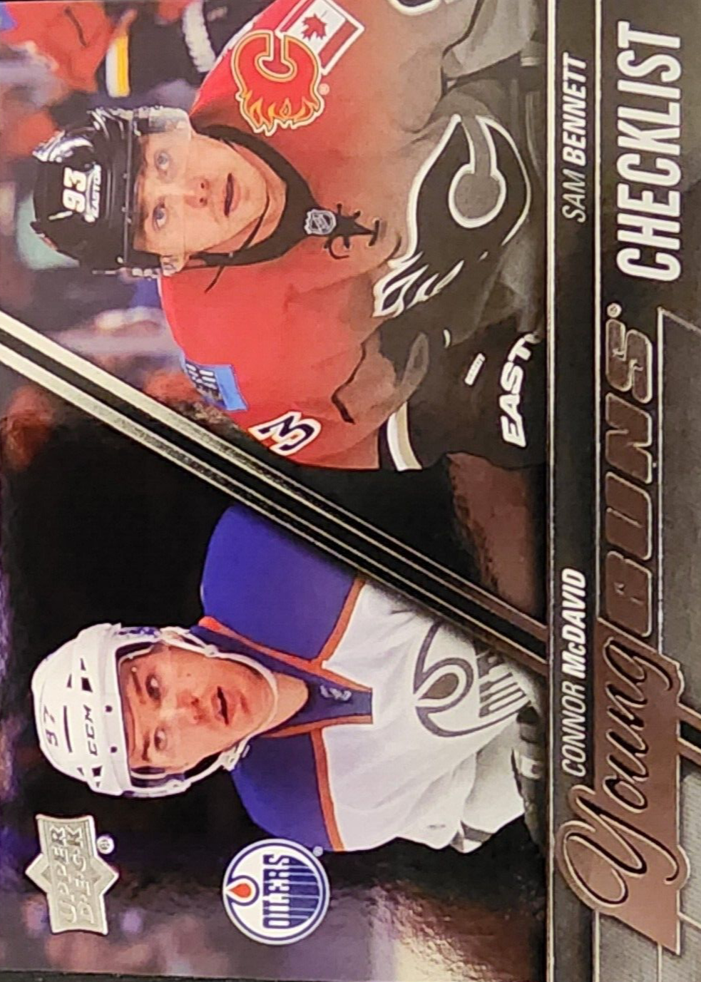 Connor McDavid 2015 Upper Deck #250 Young Guns Checklist - Foil (w/S. Bennett) Rookie BGS 9